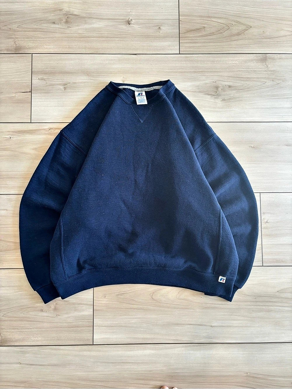 Vintage 2000s Russell Athletic Dri-Power Fleece Blank Crewneck Sweatshirt Blue